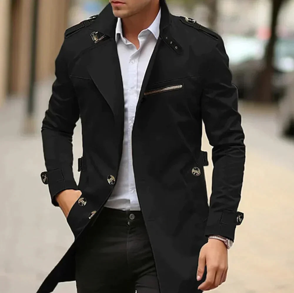 Alejandro - Gabardina larga para hombre estilo