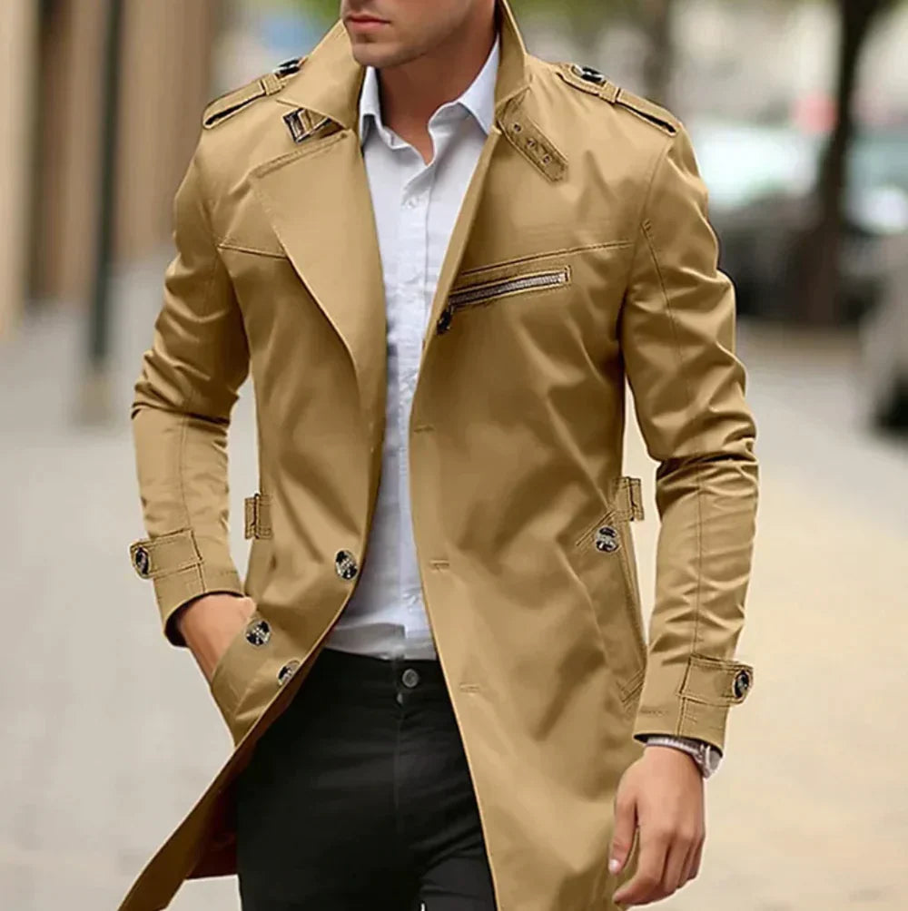 Alejandro - Gabardina larga para hombre estilo