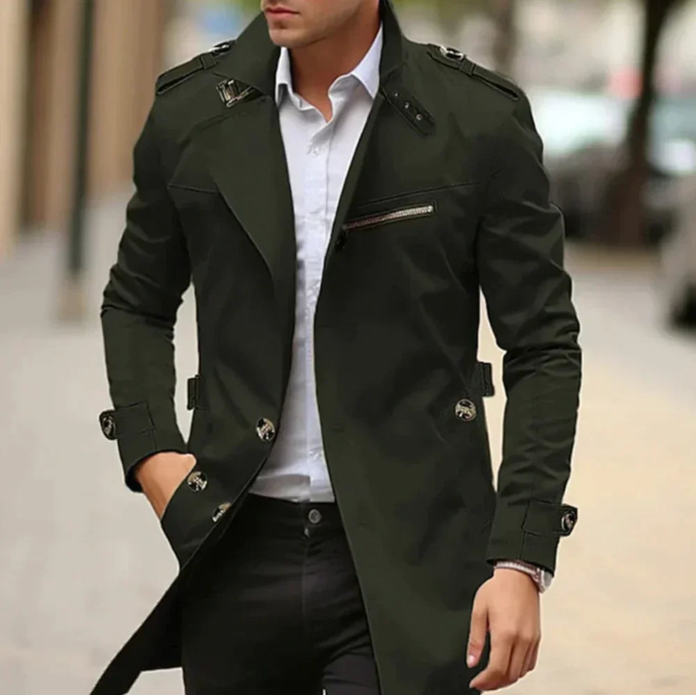 Alejandro - Gabardina larga para hombre estilo