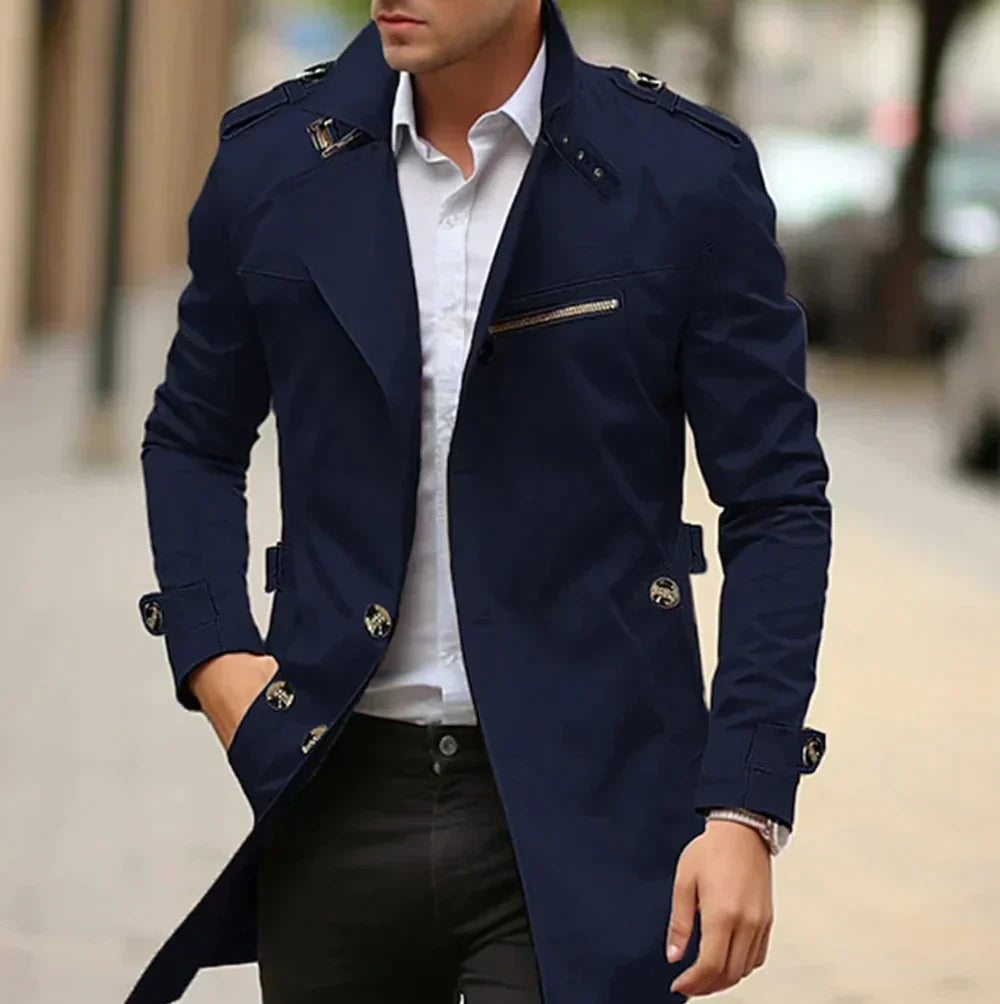 Alejandro - Gabardina larga para hombre estilo