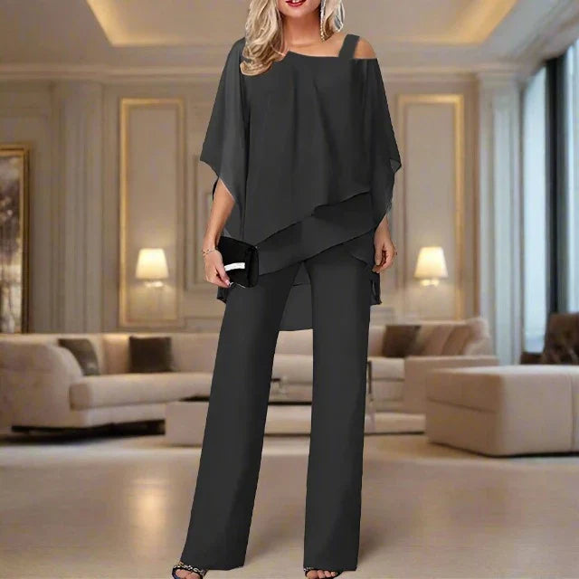 Elena - Conjunto de mujer con blusa fluida y pantalón recto