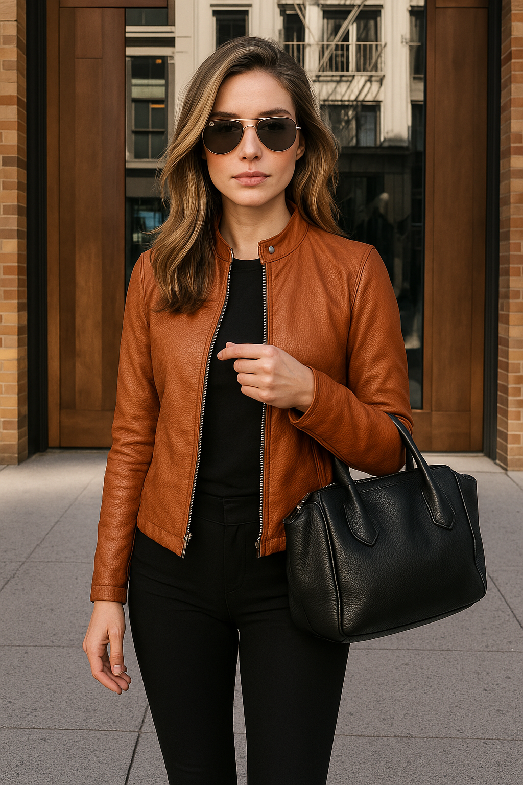 Silvia | Chaqueta de cuero trendy para mujeres