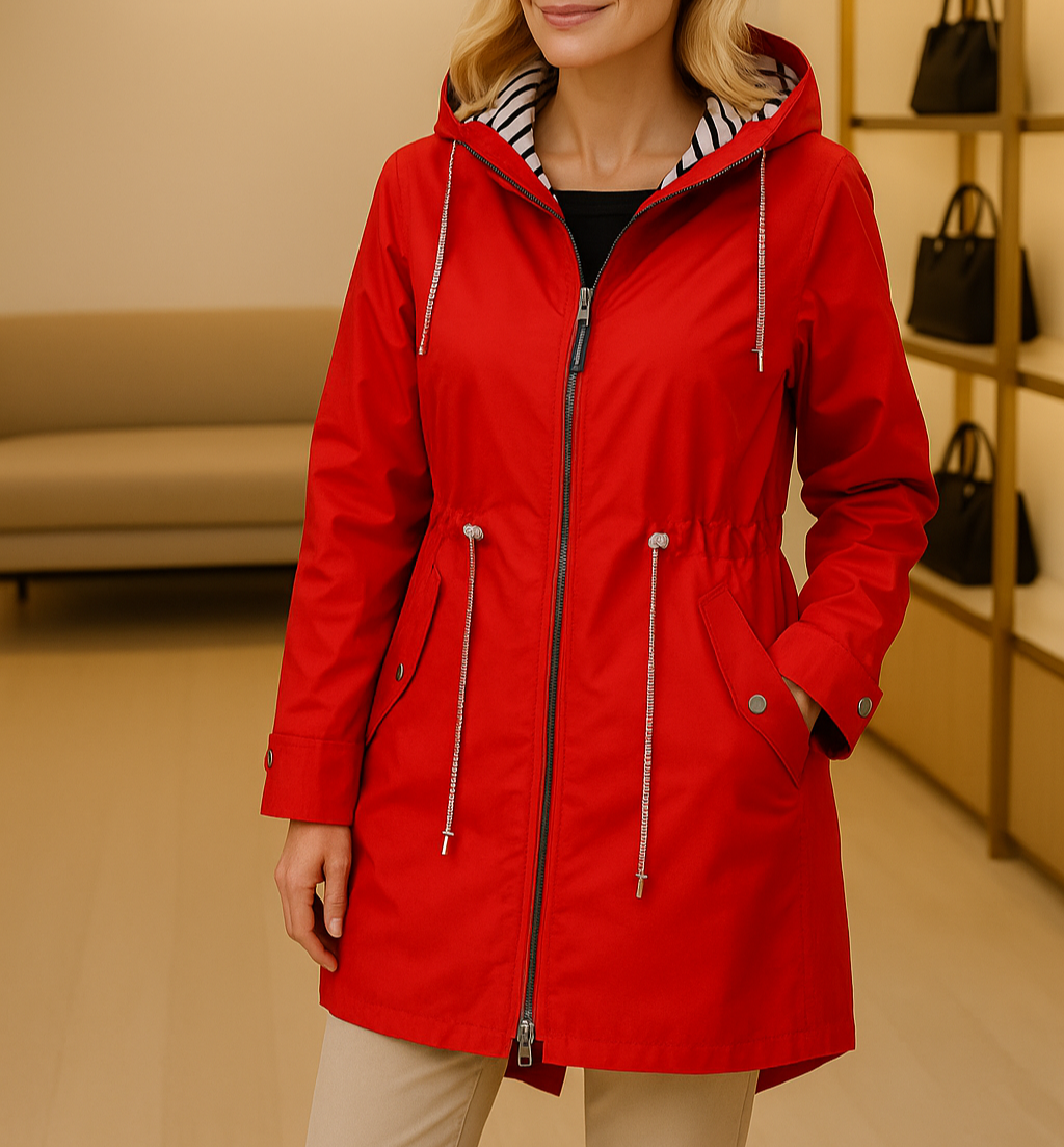 Claudia - Chaqueta impermeable de mujer con capucha ajustable