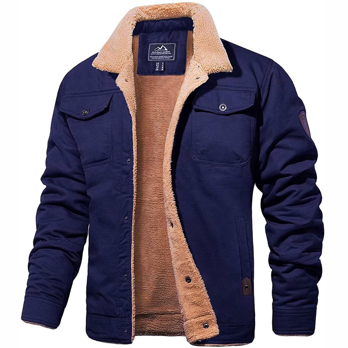 Leonardo - Chaqueta de invierno para hombre con forro de borreguillo