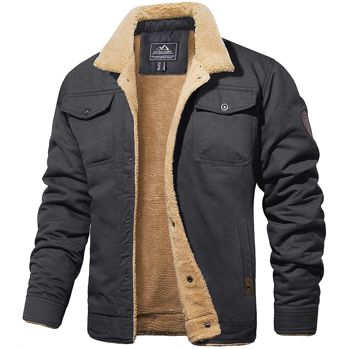 Leonardo - Chaqueta de invierno para hombre con forro de borreguillo