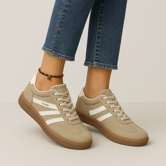 Luna - Zapatillas deportivas con suela de goma y franjas mujer
