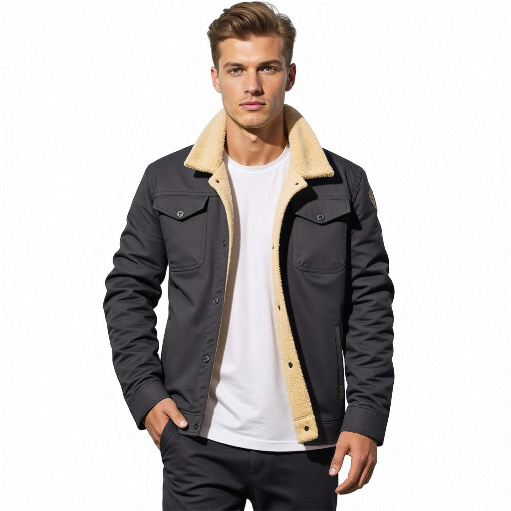 Andrés - Chaqueta con forro de borrego para hombre
