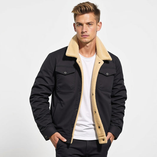 Andrés - Chaqueta con forro de borrego para hombre