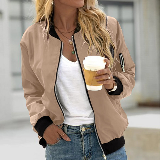 Natalia - Chaqueta bomber con cremallera para mujer