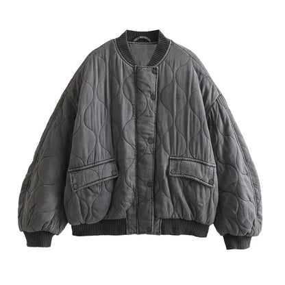 Pluen | Locker sitzende Grise Bomberjacke