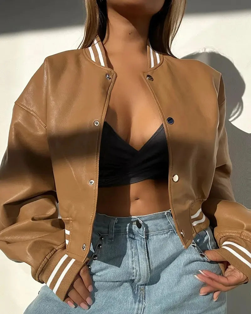 Camila - Chaqueta de algodón para mujer con botones a presión