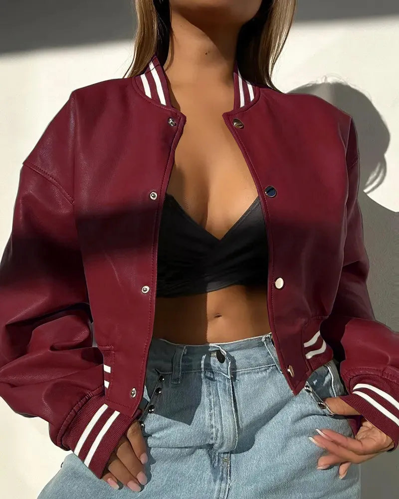 Camila - Chaqueta de algodón para mujer con botones a presión