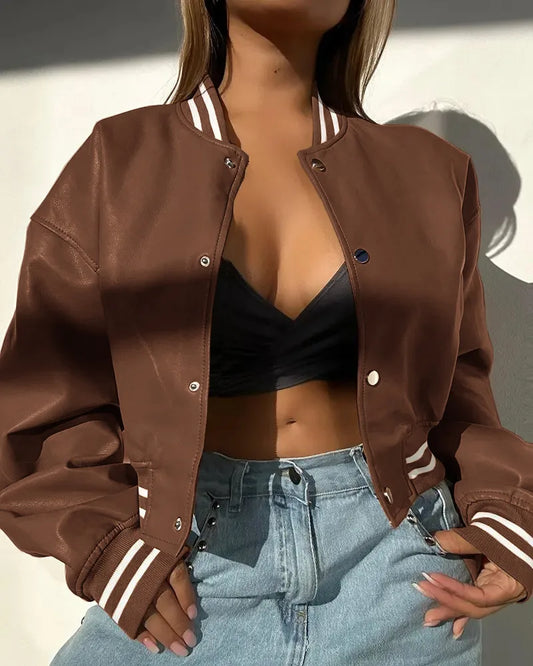 Camila - Chaqueta de algodón para mujer con botones a presión