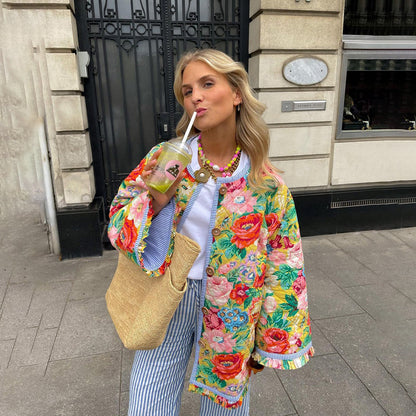 Lucia - Chaqueta estampada con botones frontales mujer