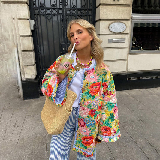 Lucia - Chaqueta estampada con botones frontales mujer