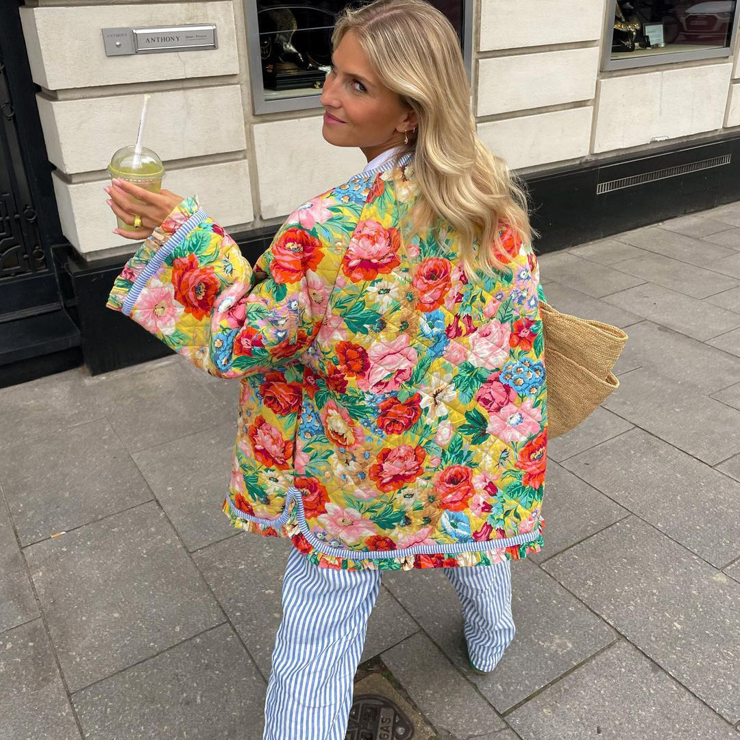Lucia - Chaqueta estampada con botones frontales mujer