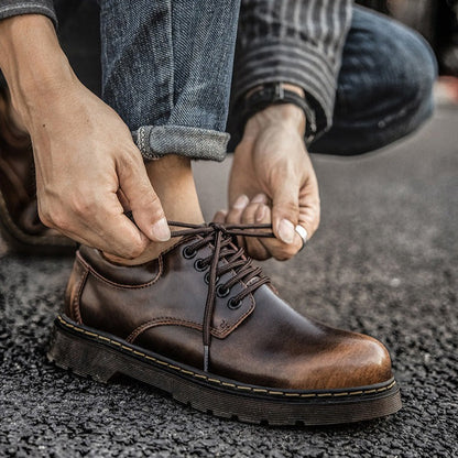 Javier - Zapatos de hombre de cuero con cordones y suela cosida