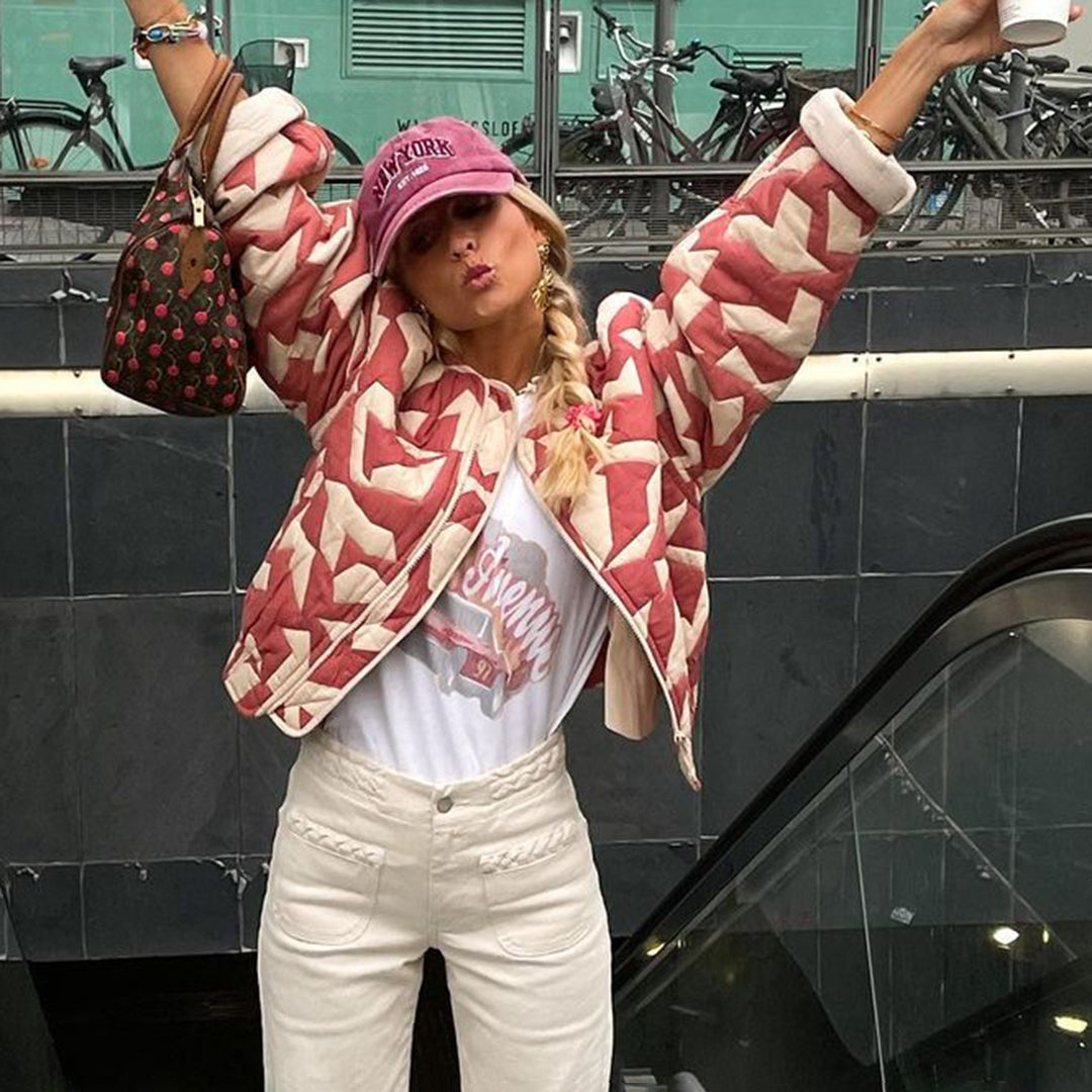 Lucia - Chaqueta estampada con botones frontales mujer
