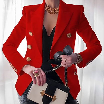 Valentina - Chaqueta de mujer con botones dorados y corte entallado