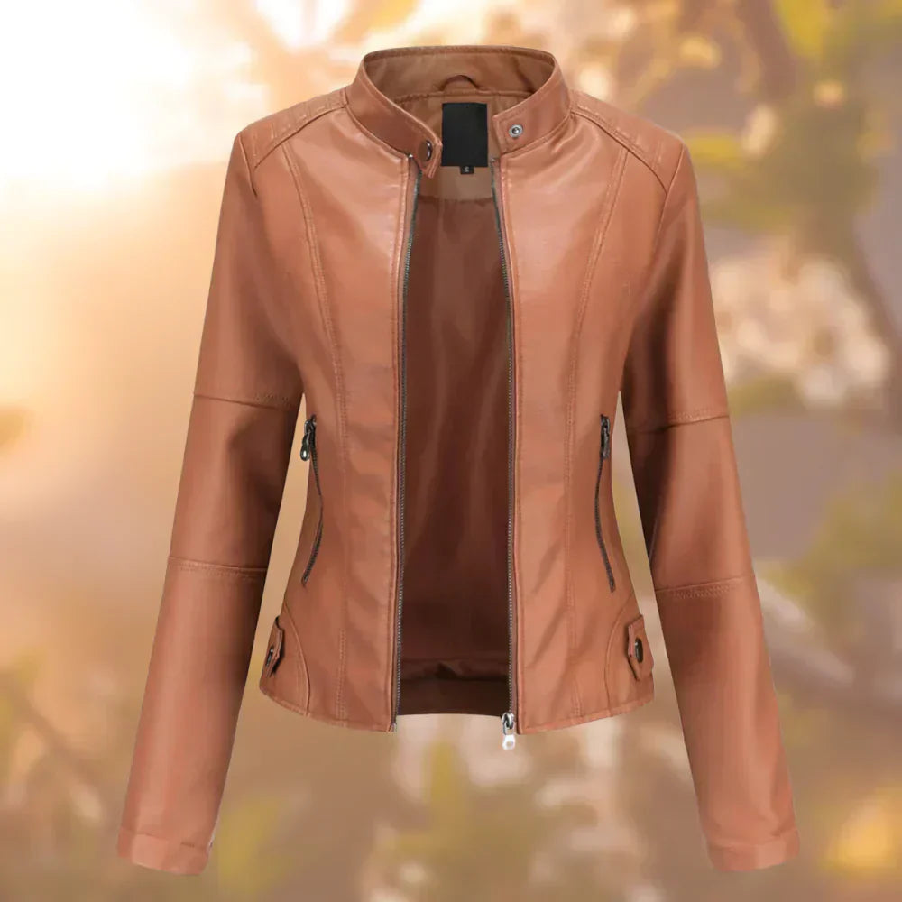 Mariana - Chaqueta de mujer entallada con cremallera y cuello alto