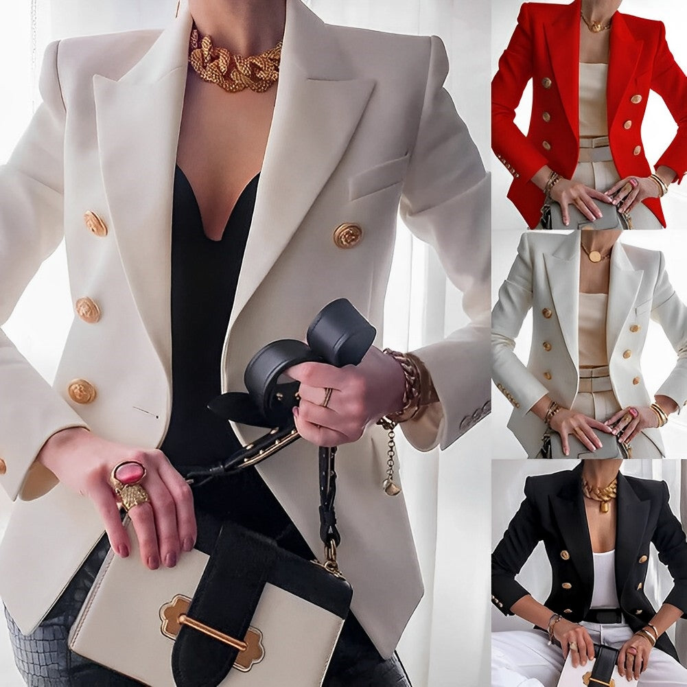 Valentina - Chaqueta de mujer con botones dorados y corte entallado