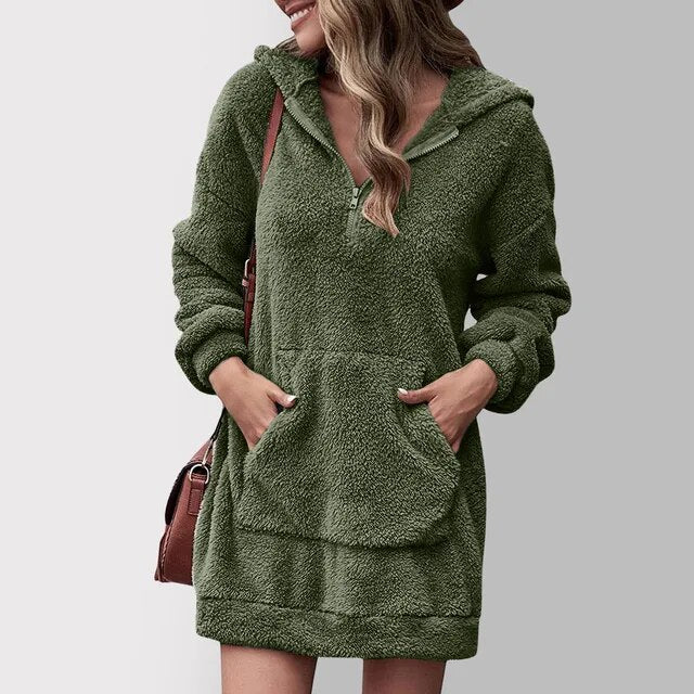 Lucía - Sudadera vestido de mujer con capucha
