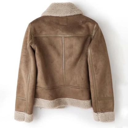 Camila - chaqueta de mujer efecto ante con forro de borrego