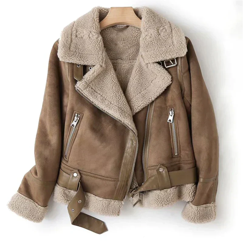 Camila - chaqueta de mujer efecto ante con forro de borrego