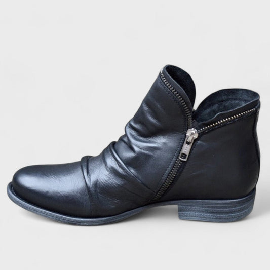 Sofía - Botines de mujer en cuero suave con cremallera