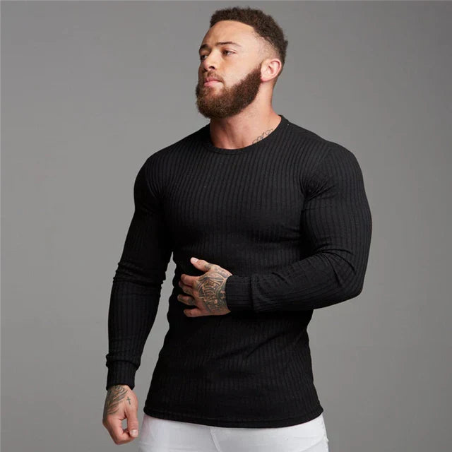 Marco - Camiseta blanca de manga larga para hombre