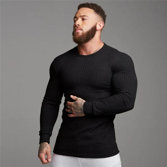Marco - Camiseta blanca de manga larga para hombre