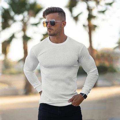 Marco - Camiseta blanca de manga larga para hombre