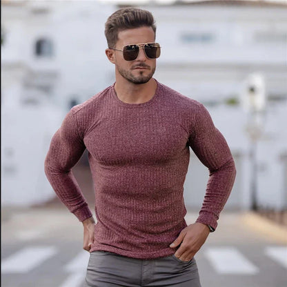 Marco - Camiseta blanca de manga larga para hombre