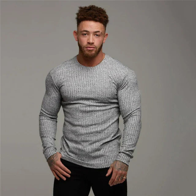 Marco - Camiseta blanca de manga larga para hombre