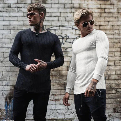 Marco - Camiseta blanca de manga larga para hombre