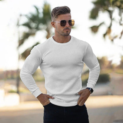 Marco - Camiseta blanca de manga larga para hombre