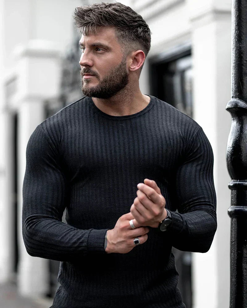 Marco - Camiseta blanca de manga larga para hombre