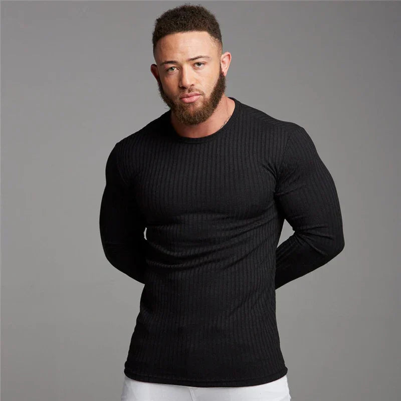 Marco - Camiseta blanca de manga larga para hombre