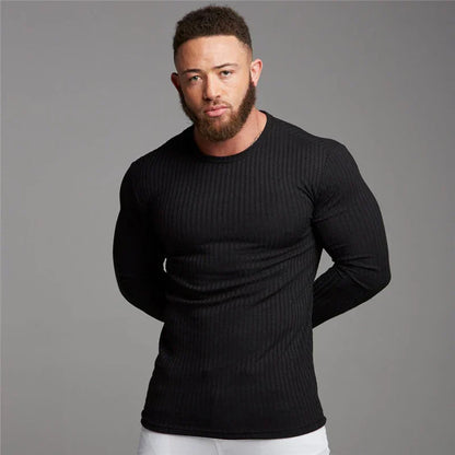 Marco - Camiseta blanca de manga larga para hombre