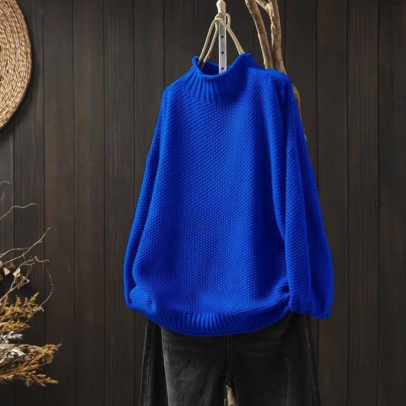 Marta - Suéter de mujer oversize con cuello alto y manga larga