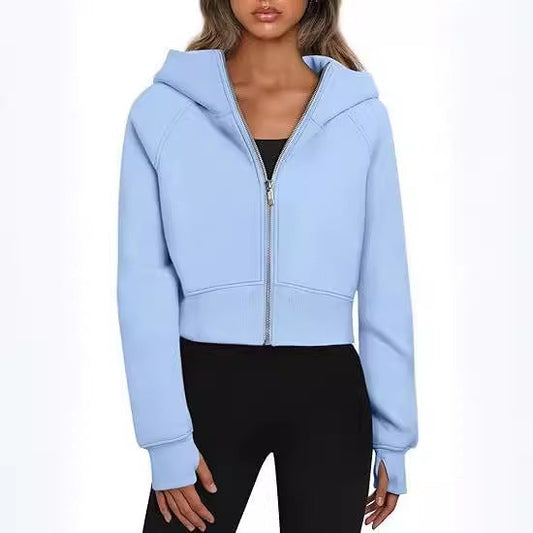 Adriana - Sudadera corta con cremallera y capucha mujer