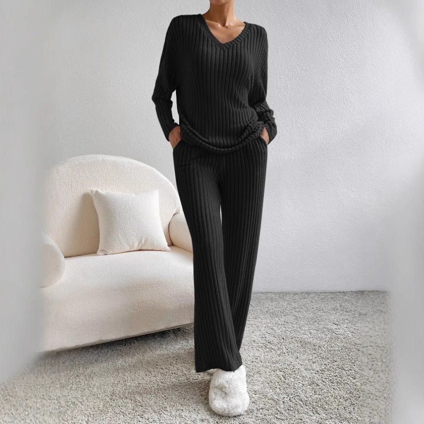 Sofía - Conjunto de mujer punto canalé dos piezas