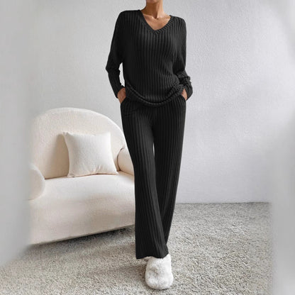 Sofía - Conjunto de mujer punto canalé dos piezas