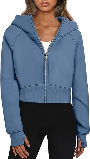 Adriana - Sudadera corta con cremallera y capucha mujer