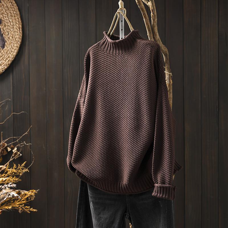 Marta - Suéter de mujer oversize con cuello alto y manga larga