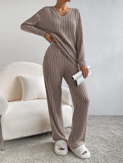Sofía - Conjunto de mujer punto canalé dos piezas
