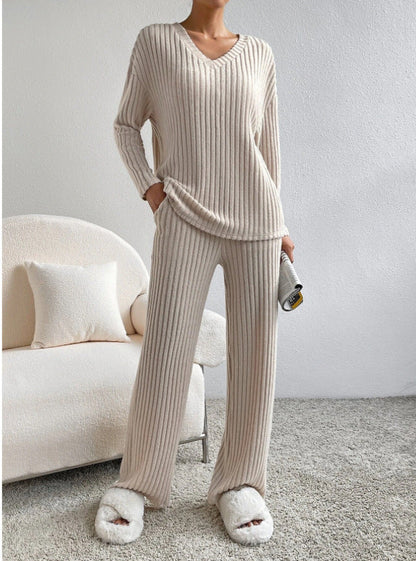 Sofía - Conjunto de mujer punto canalé dos piezas