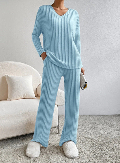 Sofía - Conjunto de mujer punto canalé dos piezas