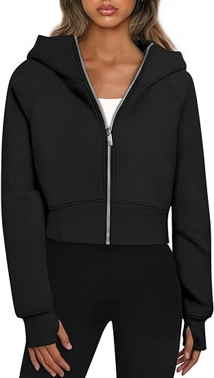 Adriana - Sudadera corta con cremallera y capucha mujer
