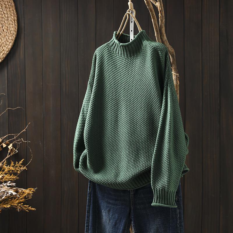 Marta - Suéter de mujer oversize con cuello alto y manga larga